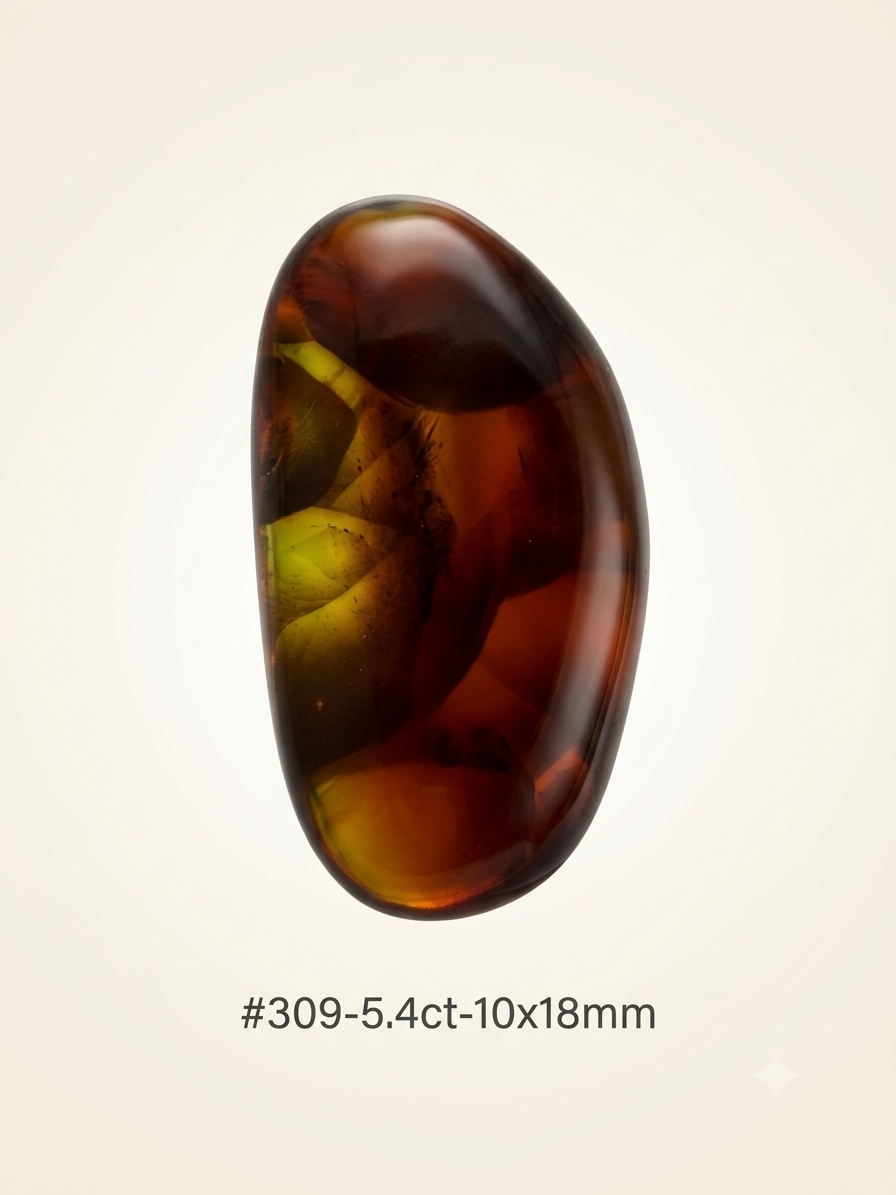 #309 — Fire Agate Cabochon, 5.4ct (10x18mm)
