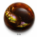 9 ct Round Fire Agate Cabochon — Rainbow Flash