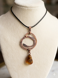 Fire agate dangle necklace